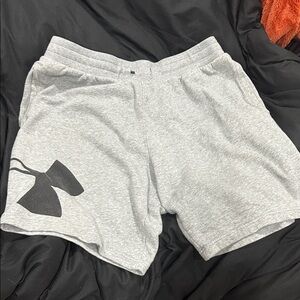Under Armour Light Gray Shorts with Black Logo
